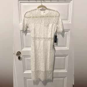 NWT - White lace midi dress.